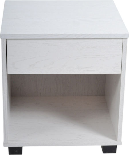 Κομοδίνο Ξύλινο Λευκό 40x36x43cm