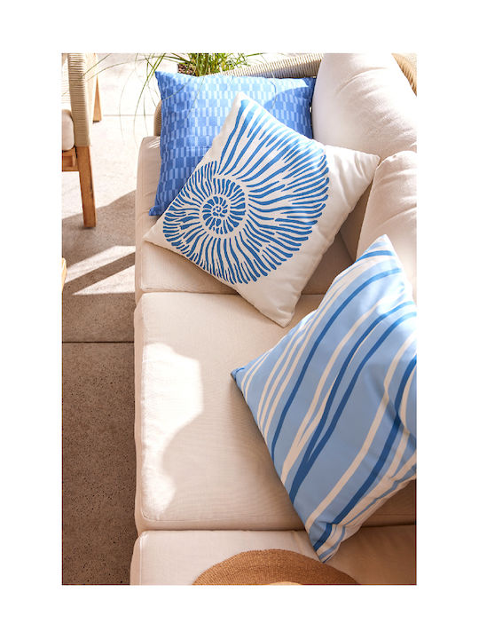 Kaemingk Kaemingk Sofa Cushion White Blue Blue 45x45cm
