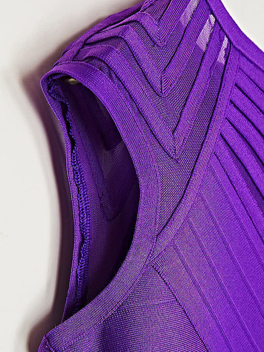Sommer Mini Abendkleid mit Tüll & Transparenz Lila