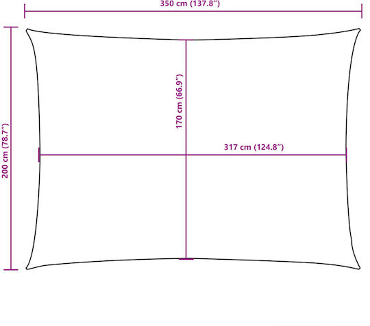 vidaXL Rechteckig Sonnensegel Rot mit PU-Beschichtung 2x3.5m