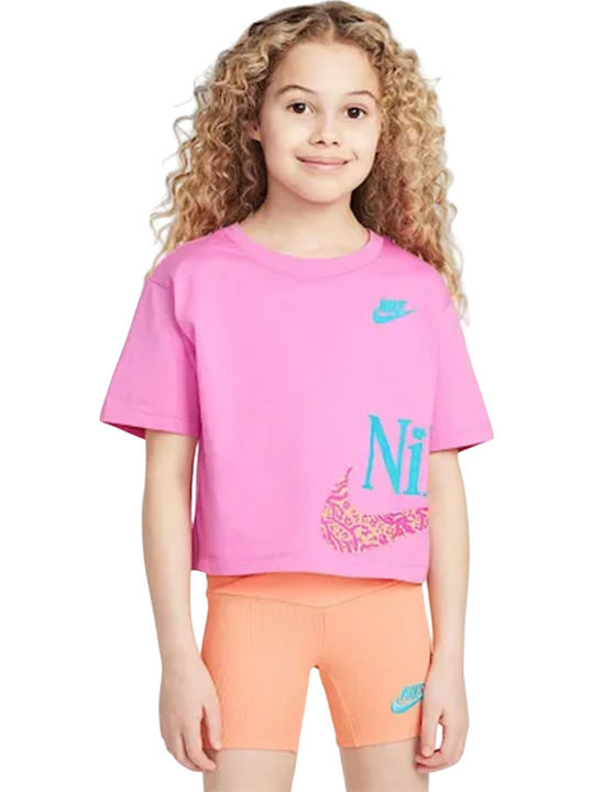Kids' Set with Shorts Summer 2pcs Pink Boxy