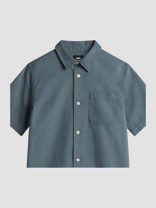 Short-sleeved Linen Shirt Blue
