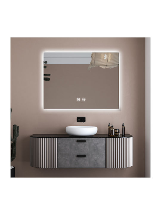 H2O Ορθογώνιος Καθρέπτης Μπάνιου Led Αφής 60x80cm