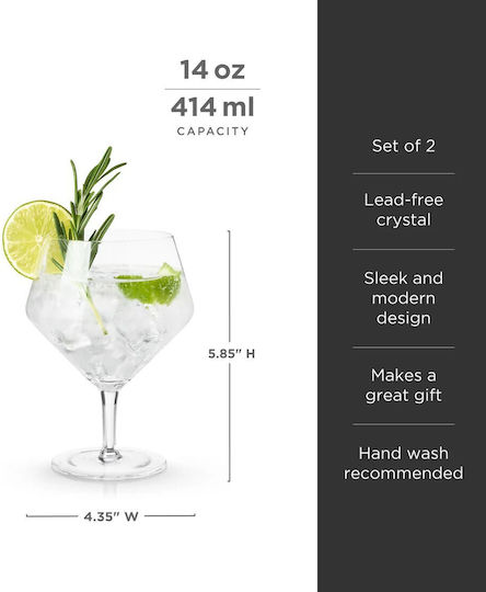 Crystal Bohemia Set of Glasses Cocktail/Drinking made of Glass 2pcs