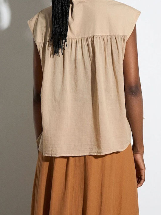 Women's Sleeveless Shirt Sand