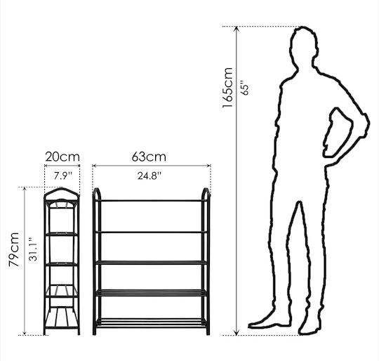 Plastik Schuhschrank 62x20x79cm