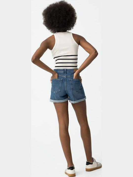 Tiffosi Damen Hohe Taille Shorts Blau Tiffosi Damen Hohe Taille Shorts Blau