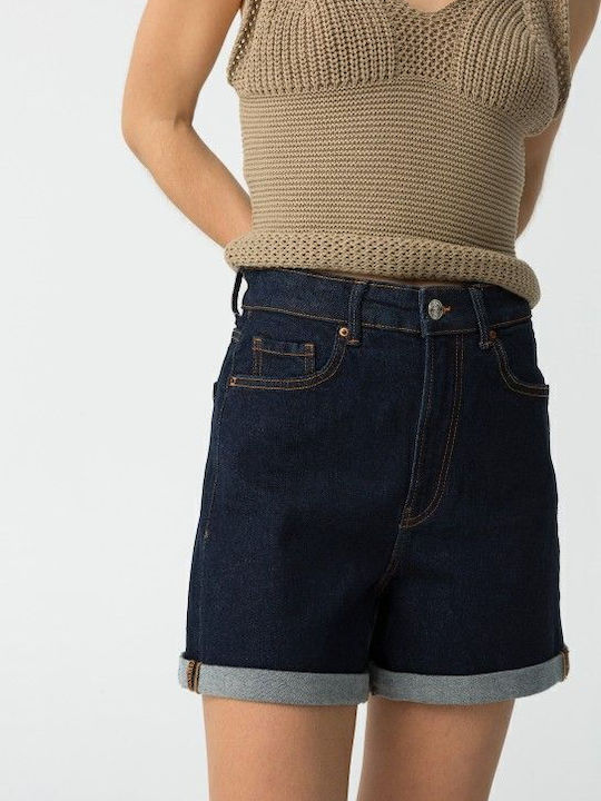 Femei Talie înaltă Pantaloni scurți Dark Blue