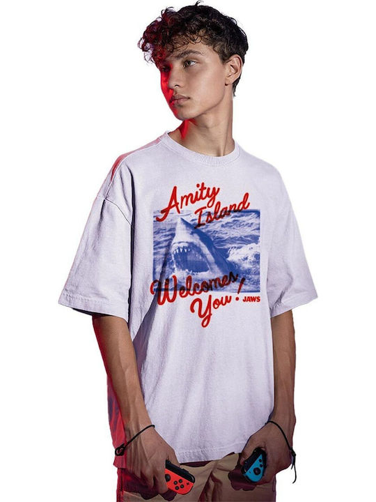 Cotton Division Jaws Tye Dye Oversize T-shirt White Mjato003 Cotton Division Jaws Tye Dye Oversize T-shirt White Mjato003