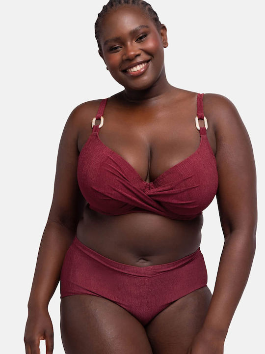 Curves Bikini Sutien Cu burete Burgundy