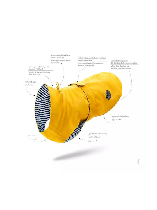Hunter Yellow Waterproof / Windproof Dog Coat with 25cm Back Length