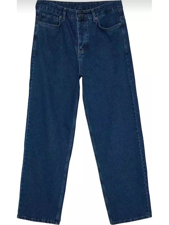 Pantalon De Blugi Elastic Pentru Bărbați Cu Fit Relaxed Albastru