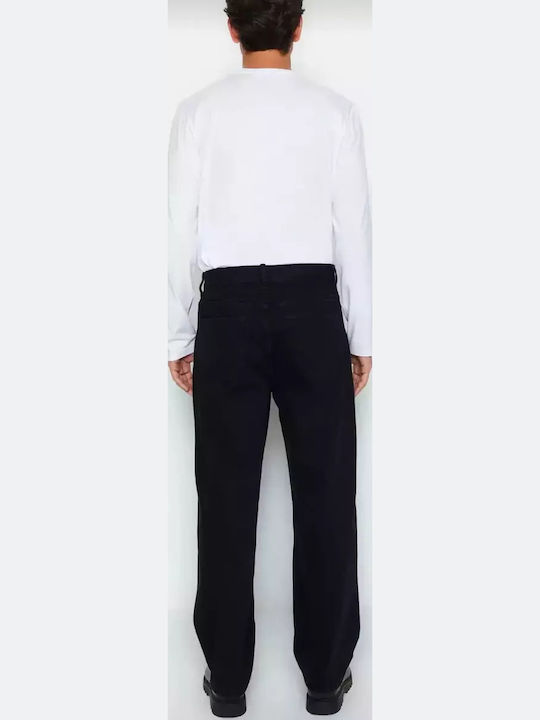 Pantalon De Blugi Pentru Bărbați Elastic Cu Fit Relaxed Baggy Negru