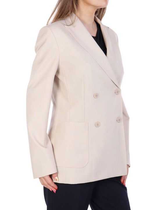 Max Mara Weekend Nervoso Damen Doppelreihiges Blazer Beige