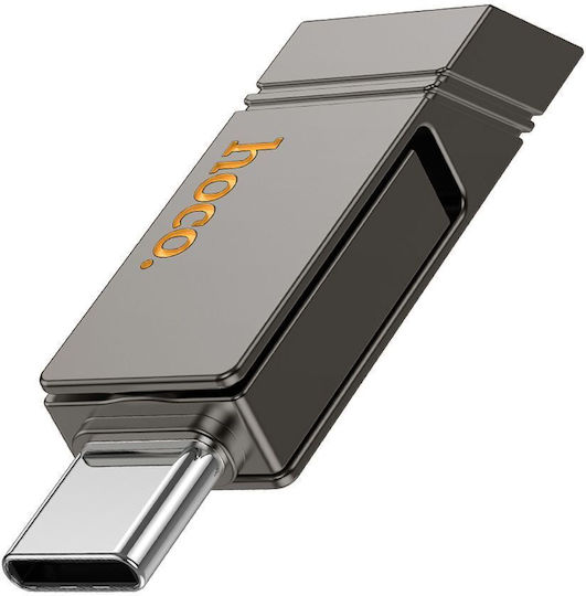 Hoco 64GB USB 2.0 Stick cu conexiune USB-A & USB-C Negru
