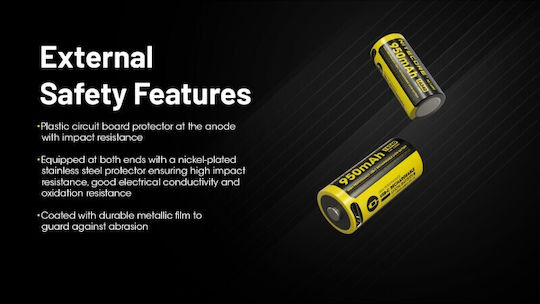 NiteCore Usb-c Rechargable Battery RCR123A Li-ion 950mAh 3.6V 1pcs