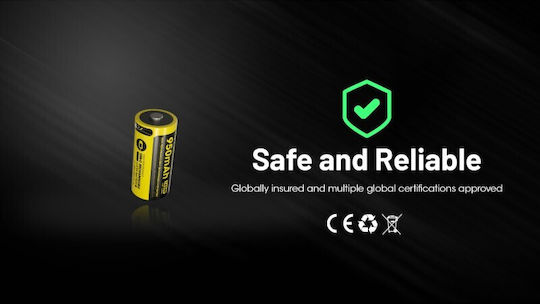 NiteCore Usb-c Rechargable Battery RCR123A Li-ion 950mAh 3.6V 1pcs