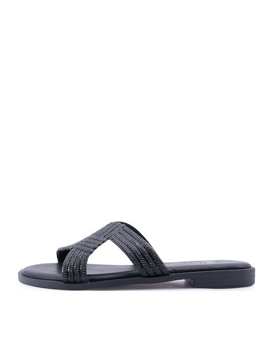 Women's Flat Sandals in Black Color