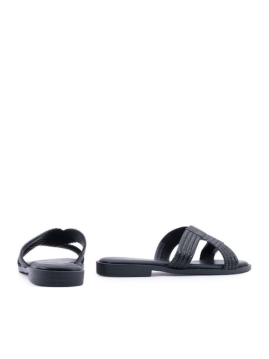 Women's Flat Sandals in Black Color