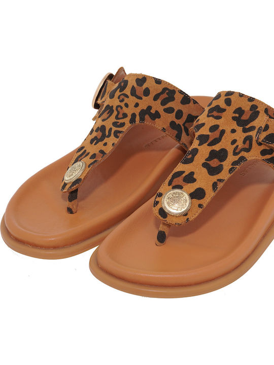 Flache Sandalen für Damen LEOPARD SUEDE