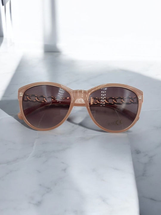 Dasoon Vision Women's Sunglasses with Pink Frame and Brown Lens 2478089
