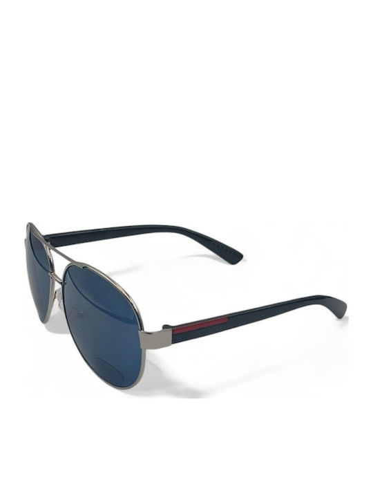 Dasoon Vision Unisex Sunglasses with Silver Frame and Blue Lens 2478035