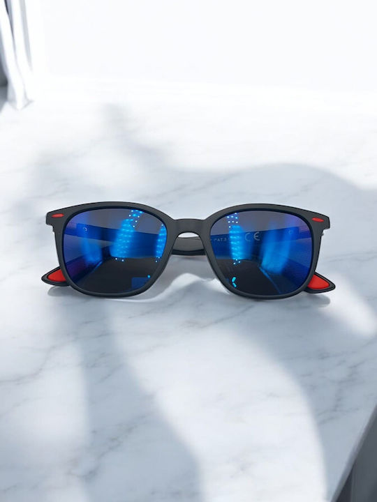 Dasoon Vision Unisex Sunglasses with Black Frame and Blue Polarized Lens 2478074