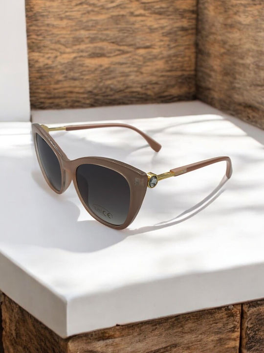 Dasoon Vision Sunglasses Ροζ Χρυσά with Frame & Gray Lens Dasoon Vision Sunglasses Ροζ Χρυσά with Frame & Gray Lens