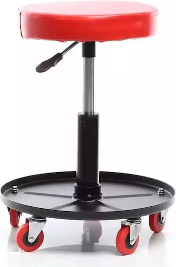Wheeled Stool Red
