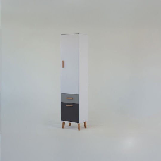 Βιβλιοθήκη Timmy Λευκό-γραφίτη-γκρι 46.8x36x199εκ.