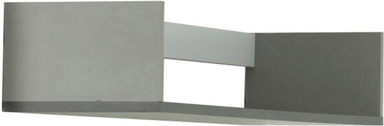 Wandregal Timmy Weiß-Grafit-Grau 120x25x16.6cm