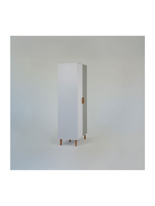 Doppeltür Kleiderschrank Timmy White-graphite-gray 90x50x199cm
