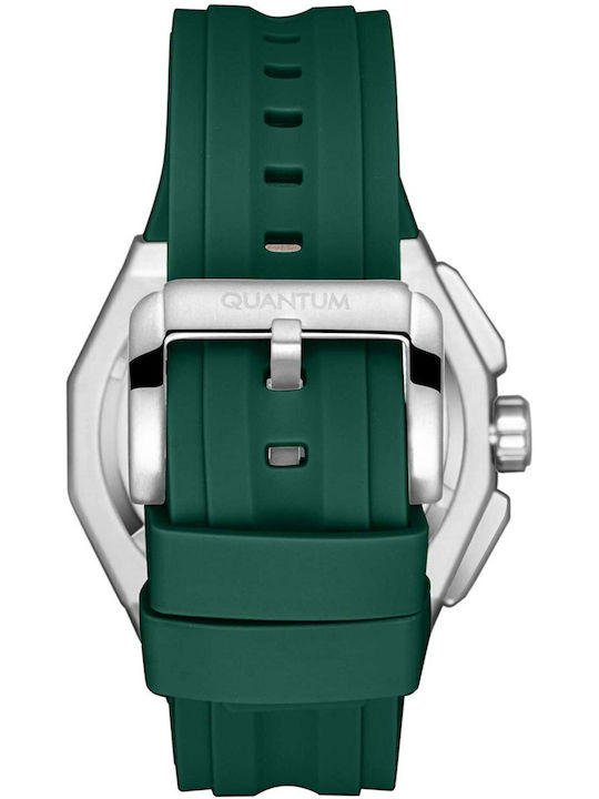 Quantum Men's Watch Chronograph Battery with Green Rubber Strap