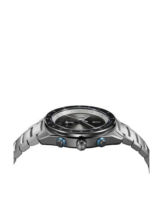 D1 Milano Men's Watch Chronograph Battery with Gray Metal Bracelet