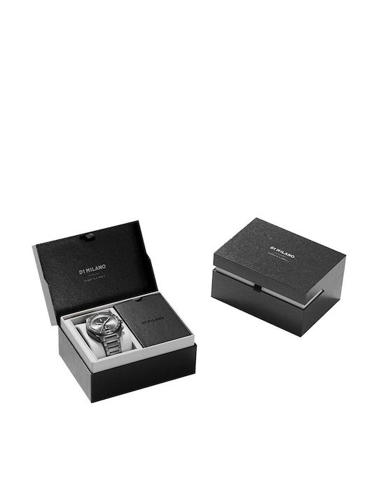 D1 Milano Men's Watch Chronograph Battery with Gray Metal Bracelet