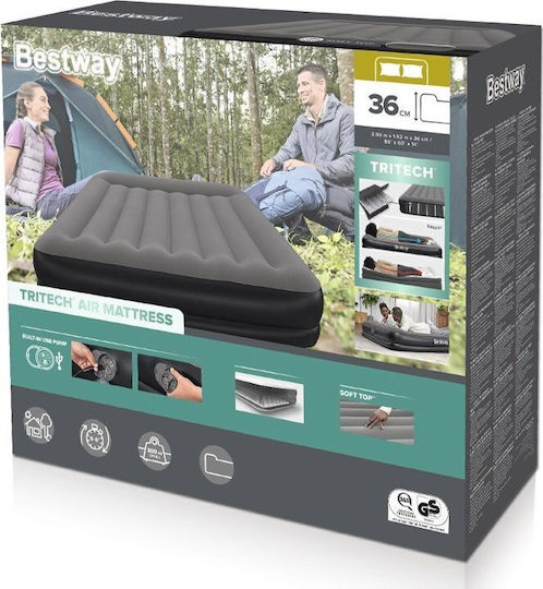 Bestway Inflatable King Size Air Mattress with Integrated Electric Pump 152x203x36cm