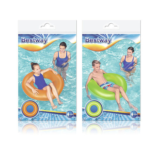 Bestway Inflatable Kids' Swim Ring with Diameter 91cm. from 10 Years Old Green