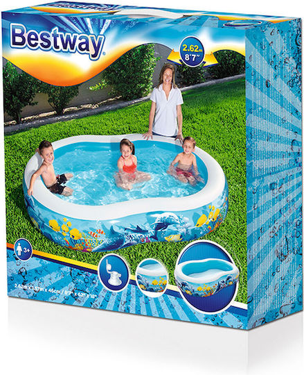 Bestway Children's Swimming Pool PVC 544L Inflatable 262x157x46cm Blue Bottom