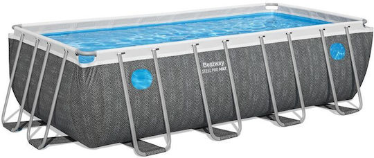 Bestway Piscină PVC 3028lt Cu Cadru Metalic 488x244x122cm Gri