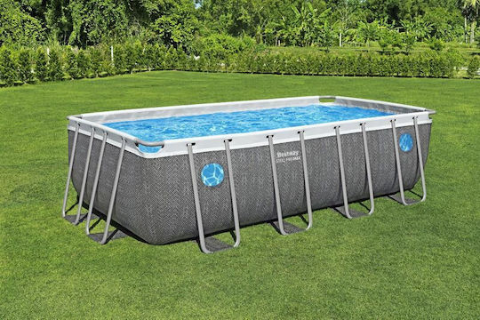 Bestway Piscină PVC 3028lt Cu Cadru Metalic 488x244x122cm Gri