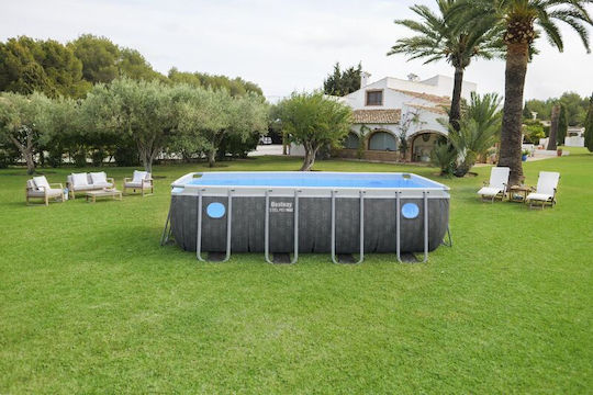 Bestway Piscină PVC 3028lt Cu Cadru Metalic 488x244x122cm Gri
