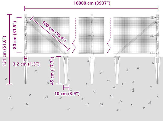 vidaXL Συρματόπλεγμα Πράσινο 0.8x100m