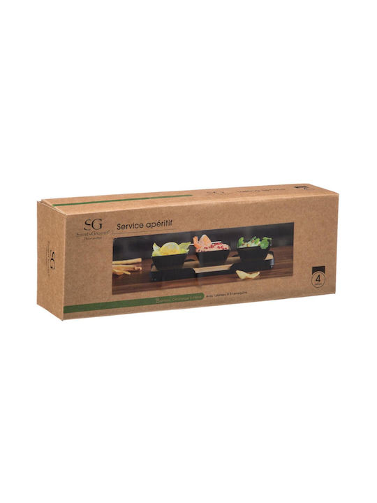 Secret de Gourmet Ορντεβιέρα 3 Θέσεων με Βάση από Πορσελάνη Μαύρη