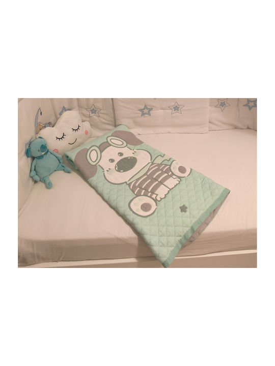Double Sided Cotton Baby Quilt 100x120cm Mint