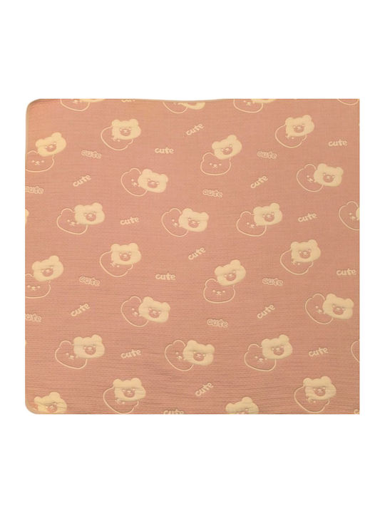 Double Sided Cotton Baby Quilt 100x110cm Pink