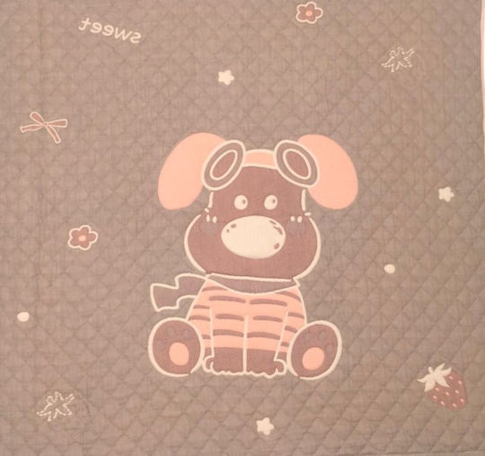 Double Sided Cotton Baby Quilt 100x120cm Pink