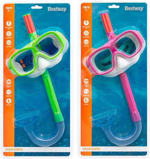 Bestway Μάσκα Θαλάσσης με Αναπνευστήρα Παιδική (Διάφορα Σχέδια/Χρώματα)