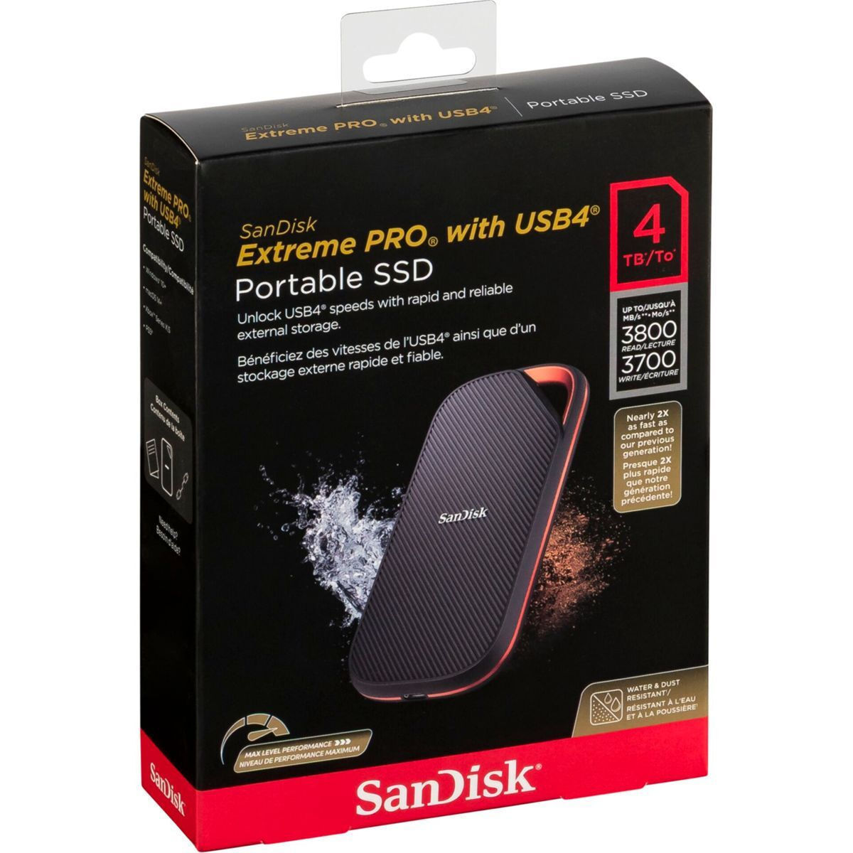 Sandisk Extreme Pro USB 4.0 Extern SSD 4TB 2.5