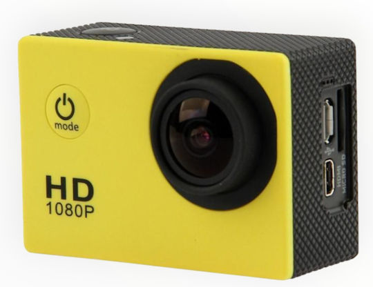 SPM Scamera Action Camera Full HD (1080p) Υποβρύχια (με Θήκη) με Οθόνη 2" και Wi-Fi Κίτρινη