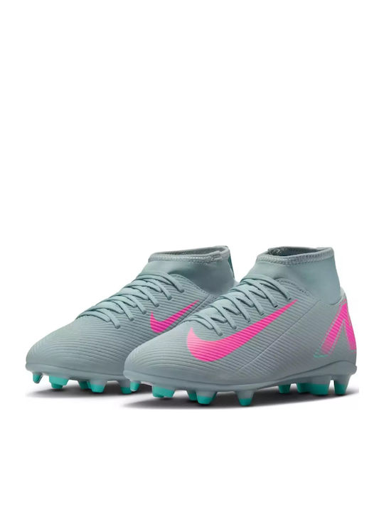 Mercurial Superfly 10 Club FG/MG Kids Soccer Cleats & Shoes Molded Light Blue